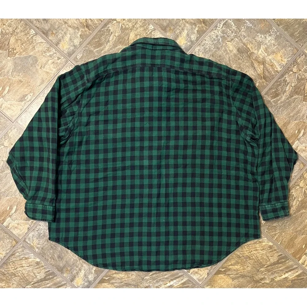 Polo Ralph Lauren Flannel Shirt Mens 3XB Green Black Buffalo Plaid LS